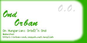 ond orban business card